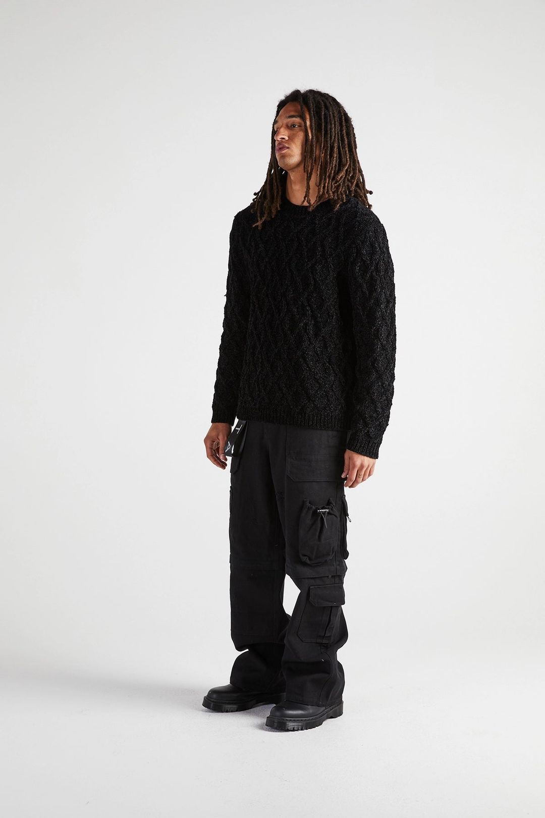 CREWNECK SWEATER | BLACK CABLE #3