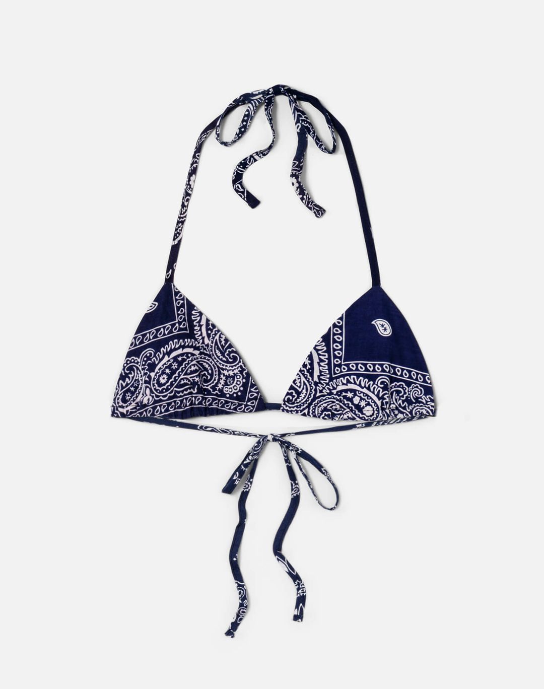 Upcycled Lola Tie Top - Navy Bandana