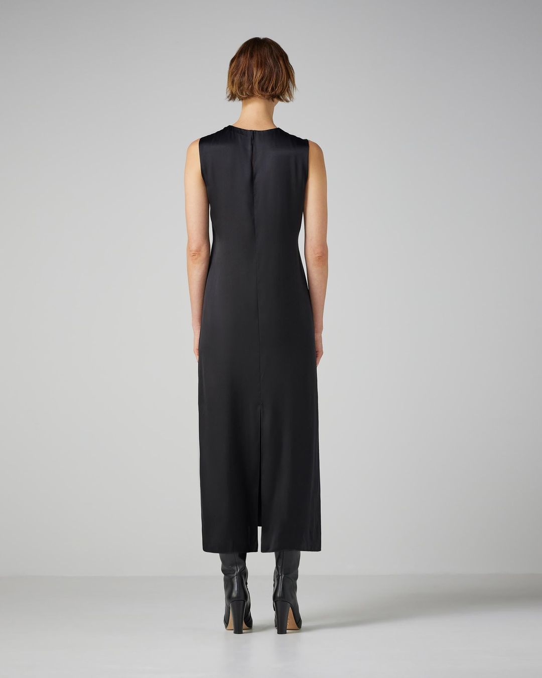 Alessia Dress in Washed Silk- Black #3