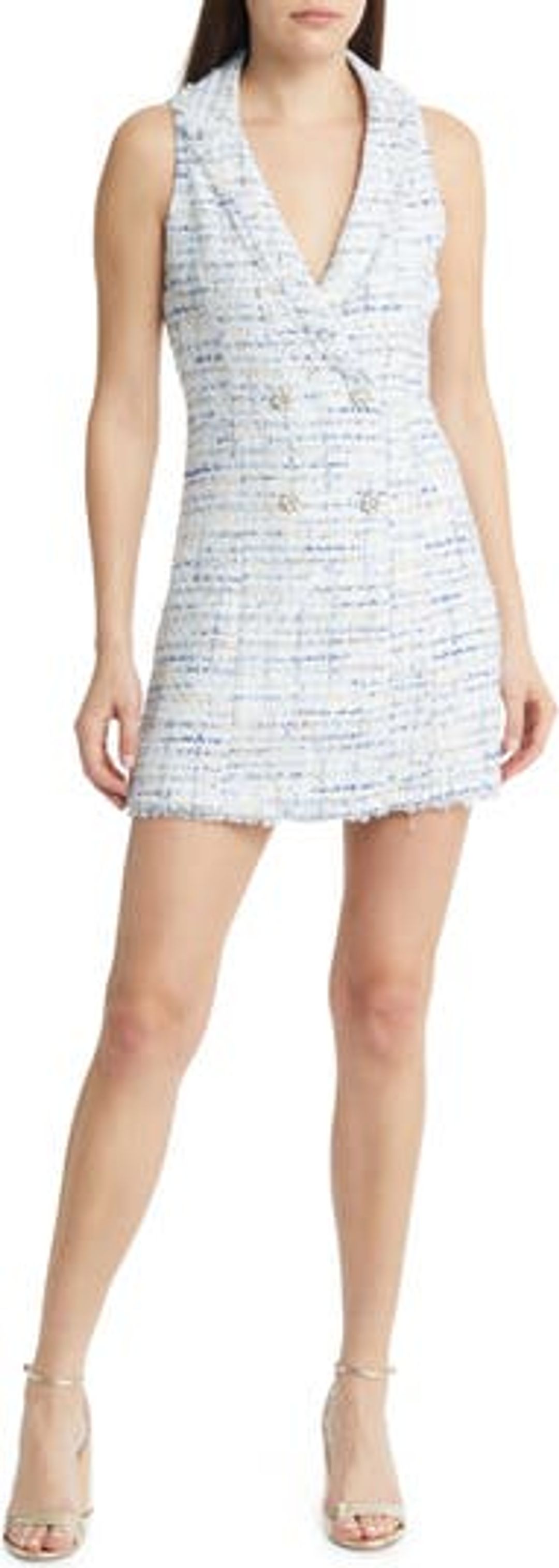 Double Breasted Tweed Dress