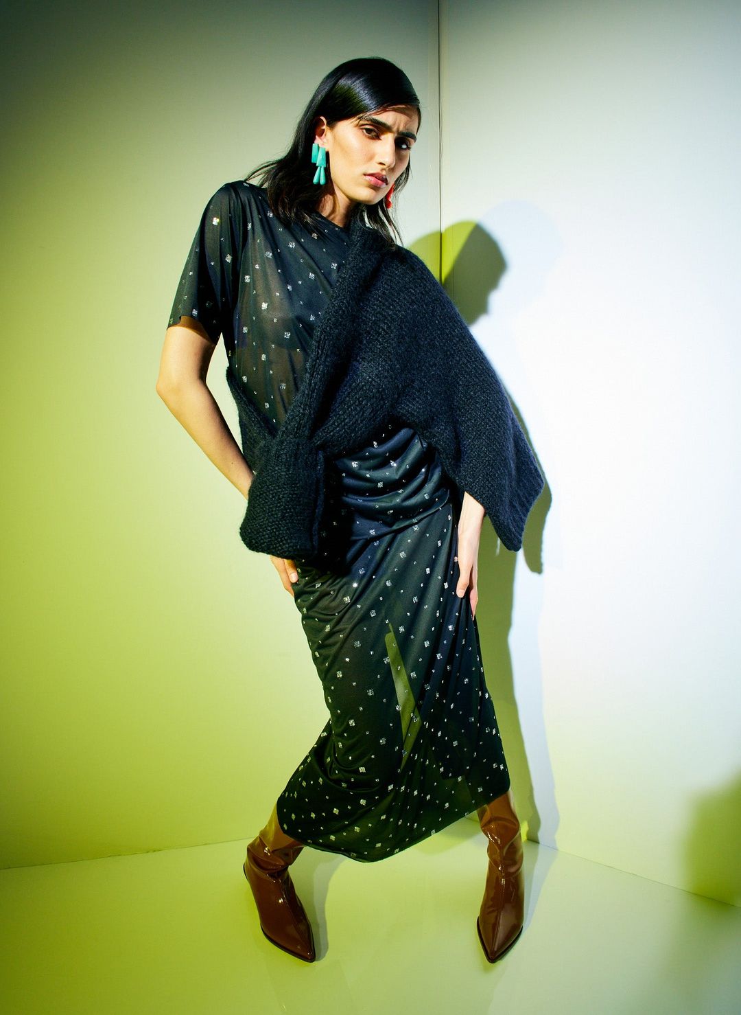 Sheer Metallic Speckle Easy T-Shirt #5