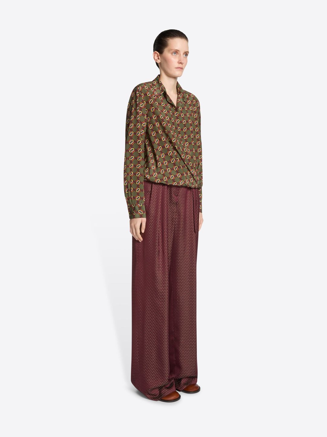 Belted jacquard trousers #3