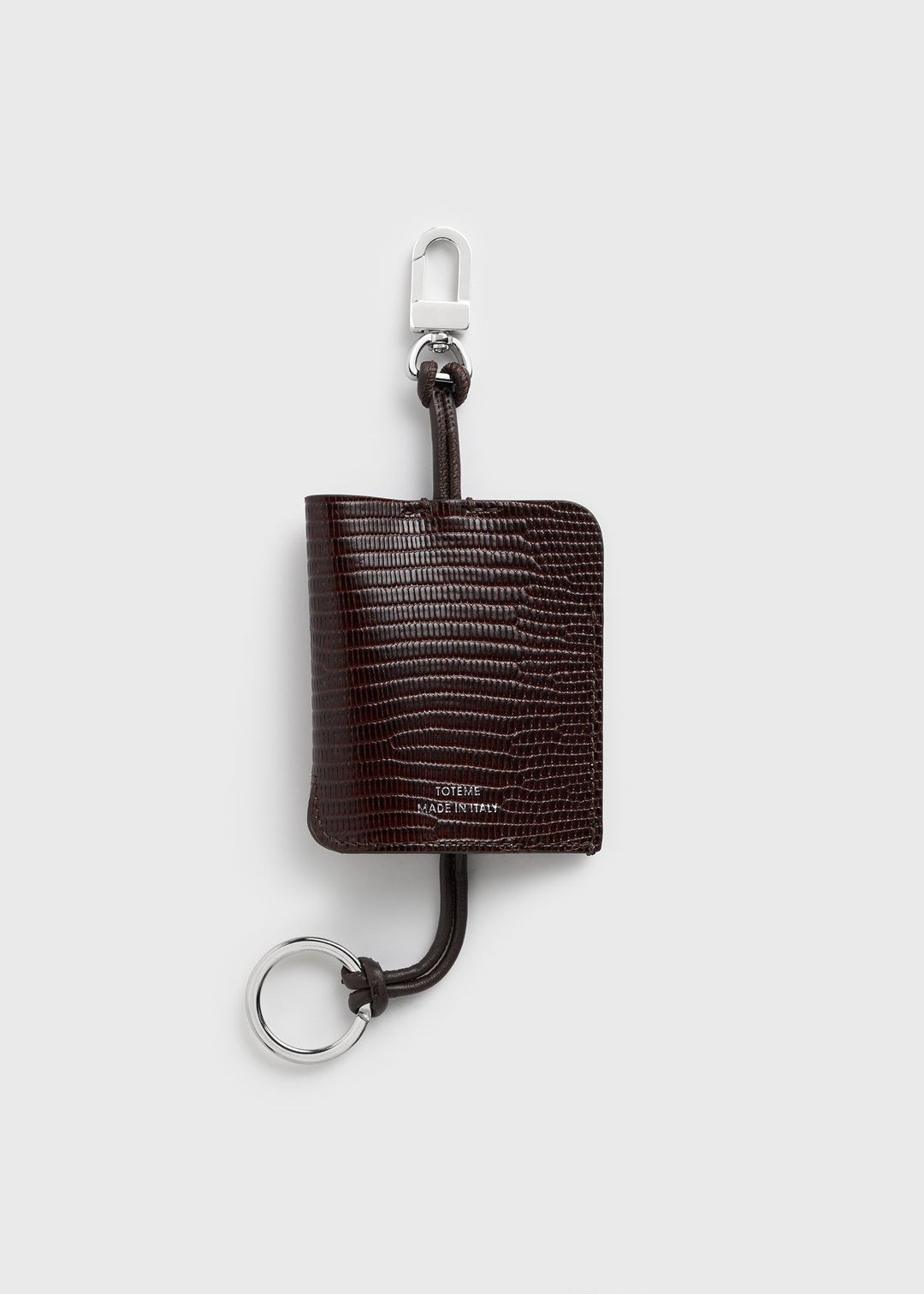 Lizard-embossed keyring brown #6