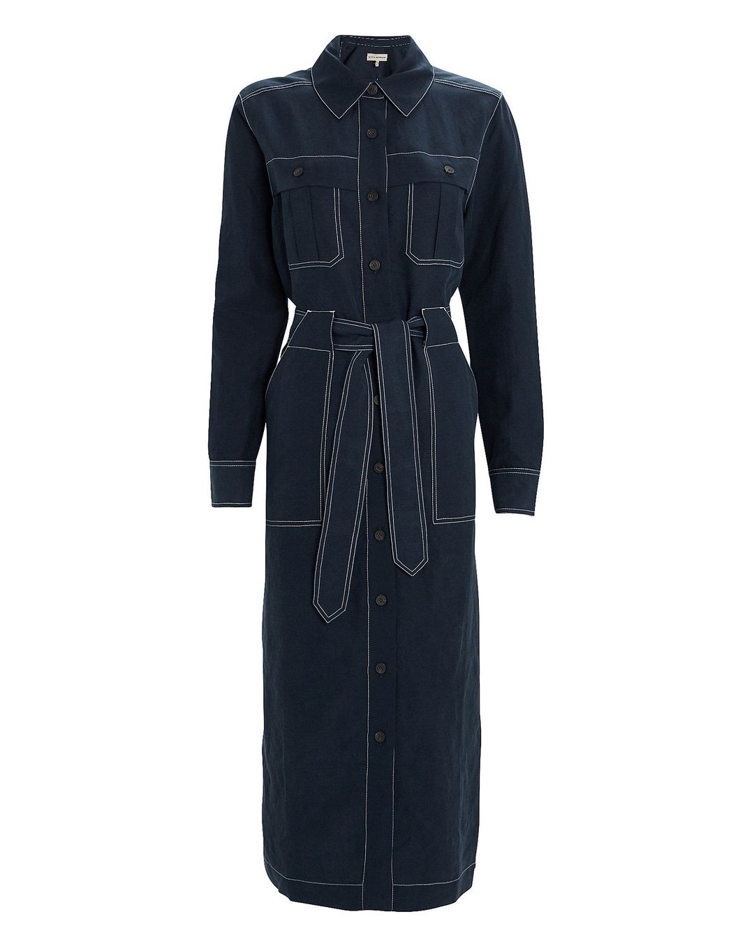Juno Linen-Blend Shirt Dress