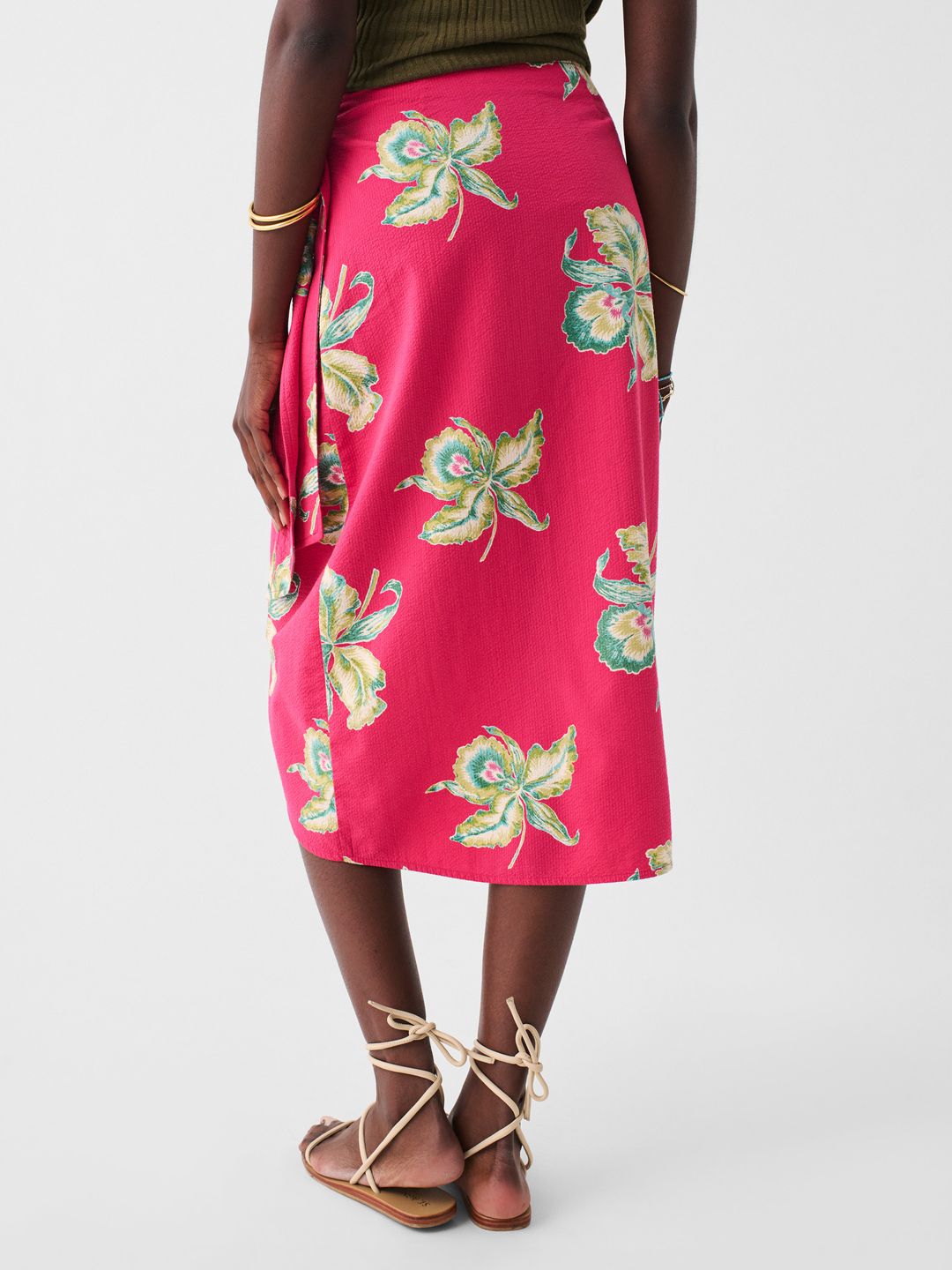 Pacifica Seersucker Wrap Skirt - Orchid Blossom #5