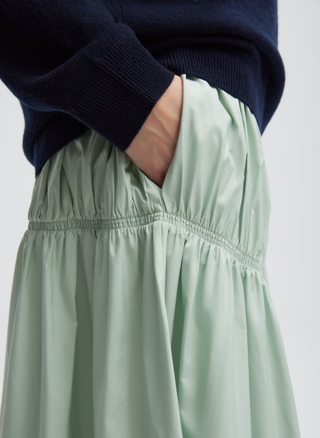 Shirred Nylon Paneled Skirt #7