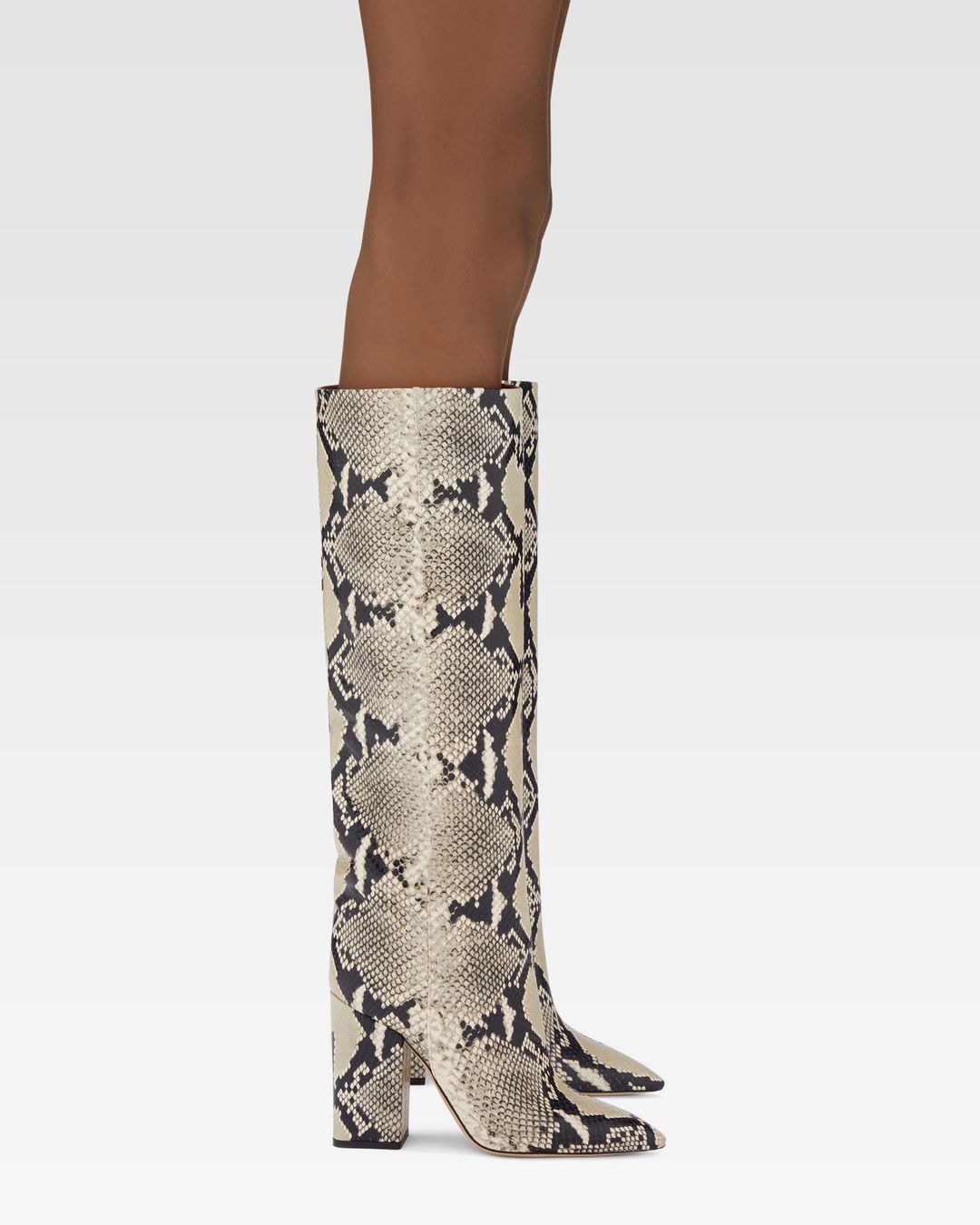 Printed phyton leather boots #6