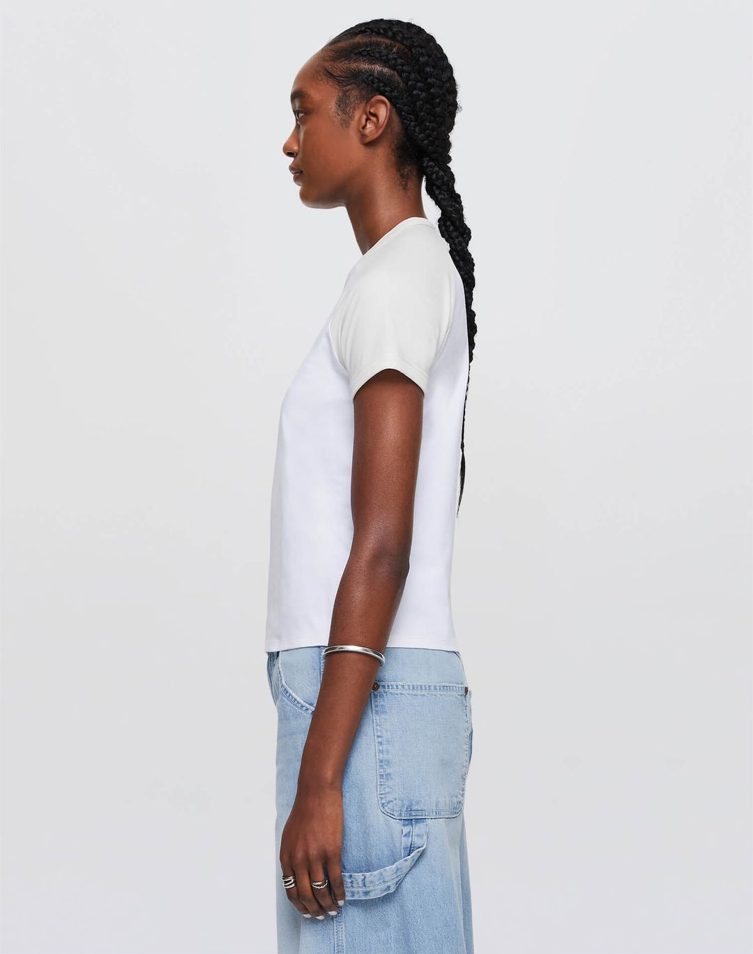 Hanes Raglan Baseball Tee - White Mix #4