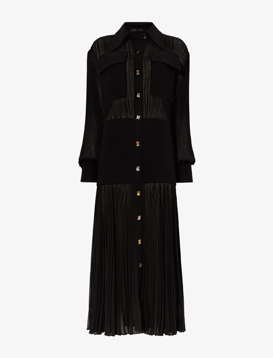 Sheer Pleated Flou Dress
