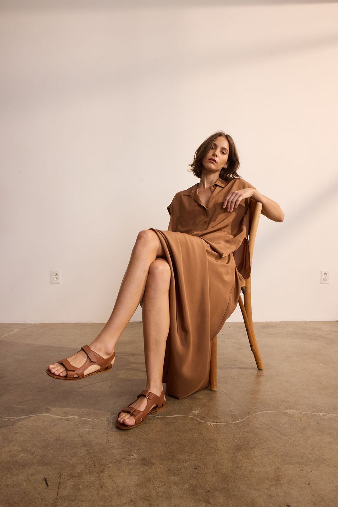 The Midi Swing Skirt in Clay #8