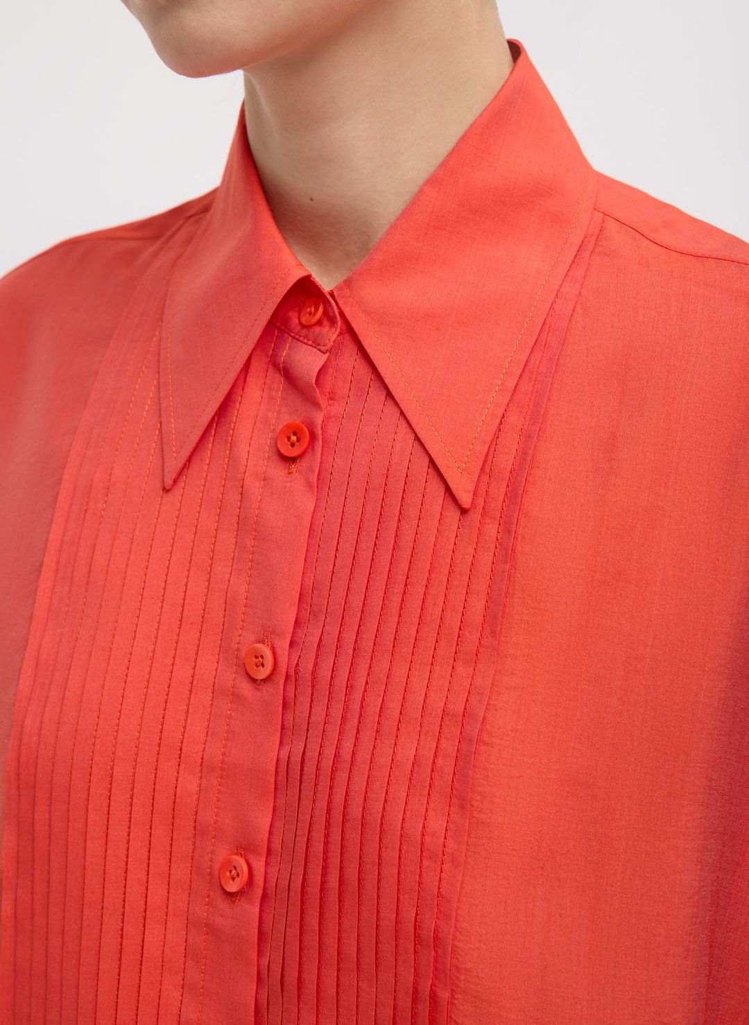 Silk Voile Easy Pintucked Shirt #7