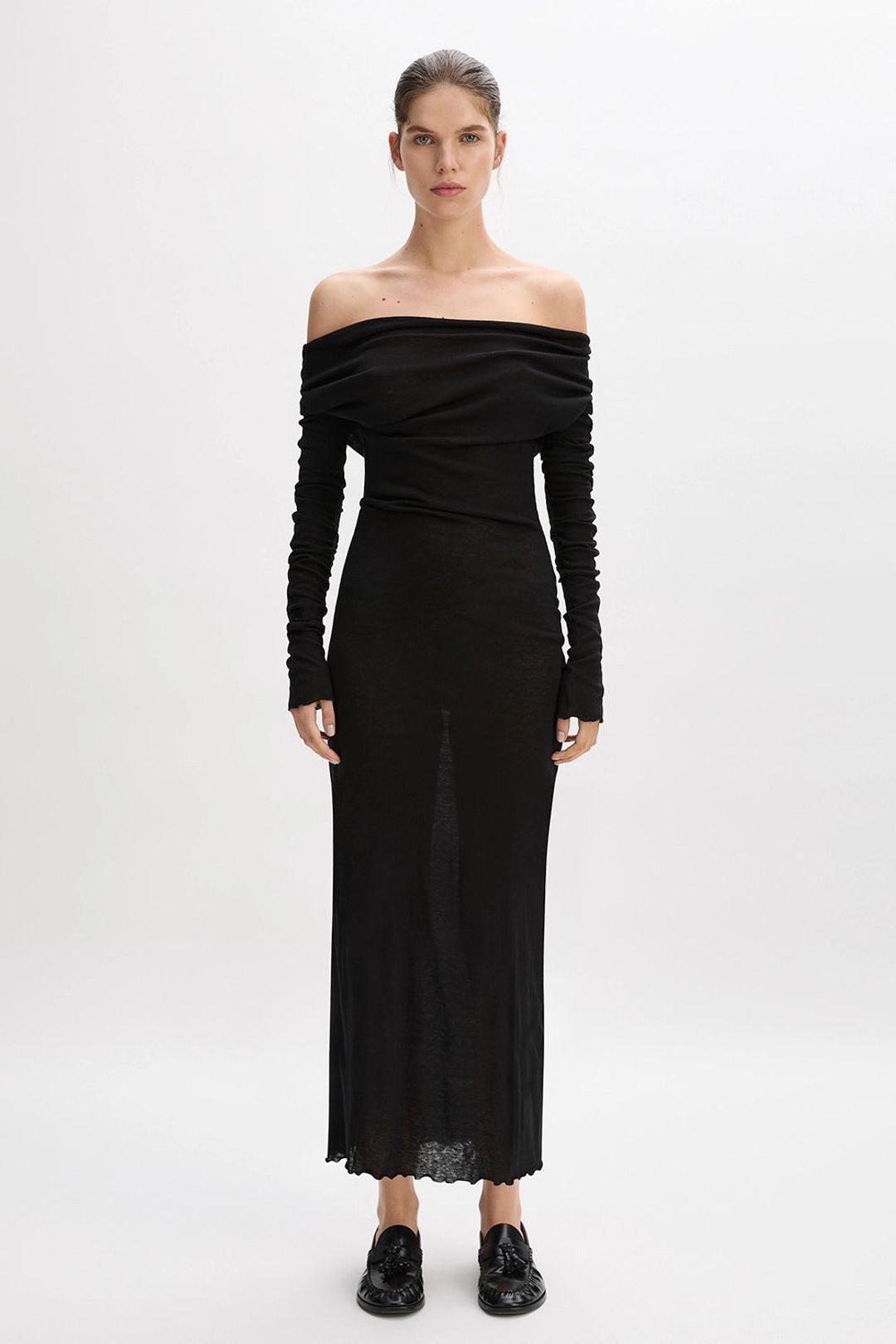 Cotton Cashmere Long Sleeve Glove Dress