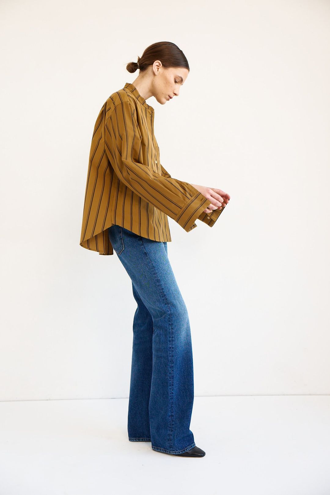 The Editor Shirt in Goldenrod Stripe #3