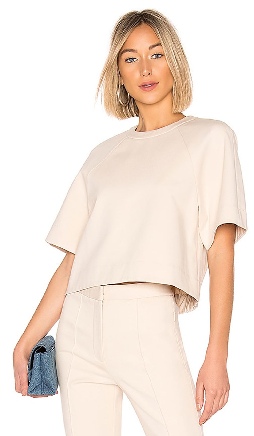 Raglan Short Sleeve Top in Light Stone