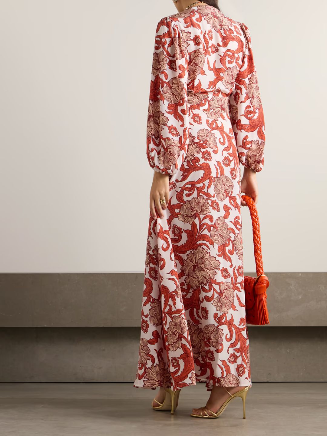 Long Camerino ruffled printed silk maxi dress #3