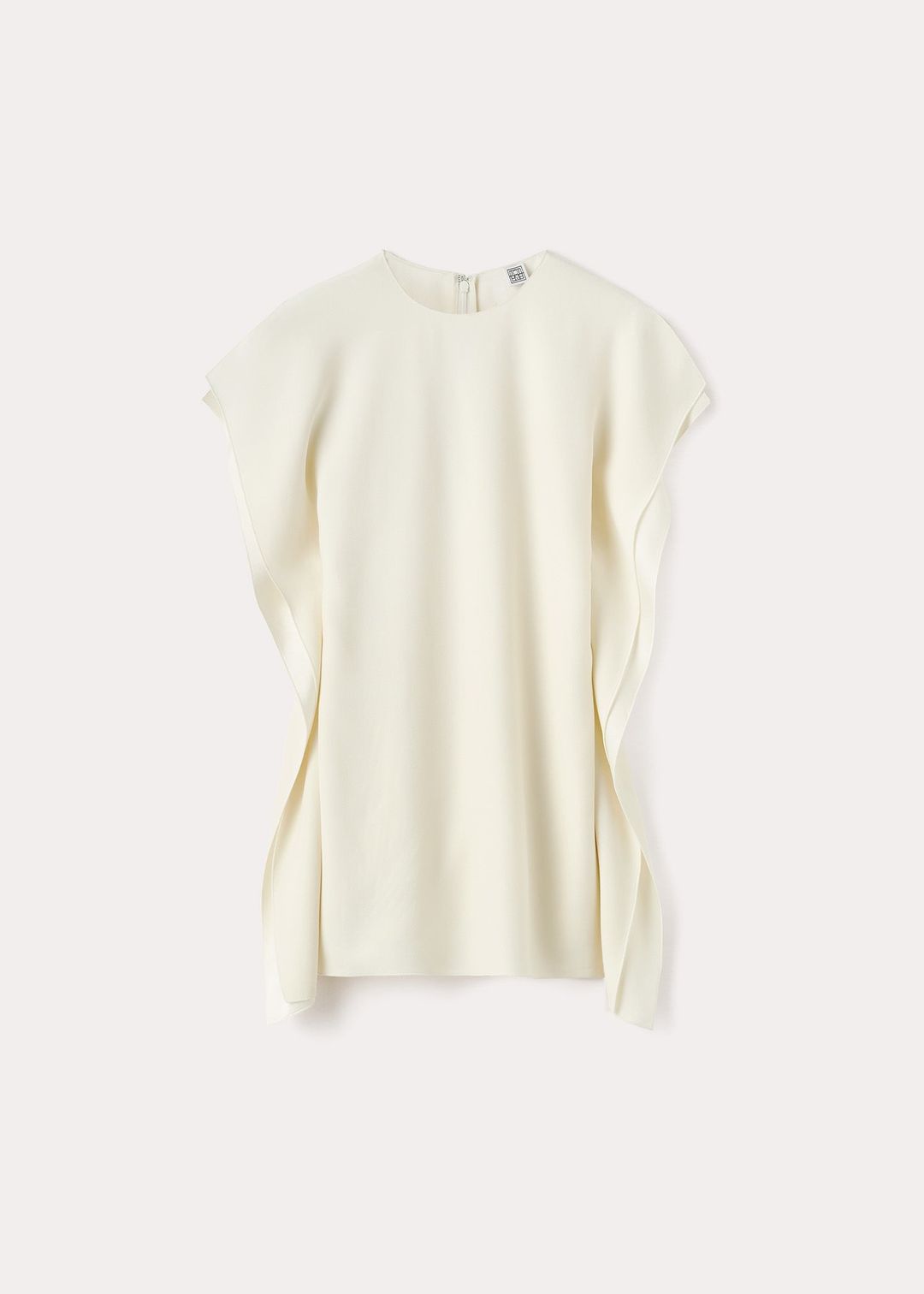 Side-drape crepe top macadamia #5