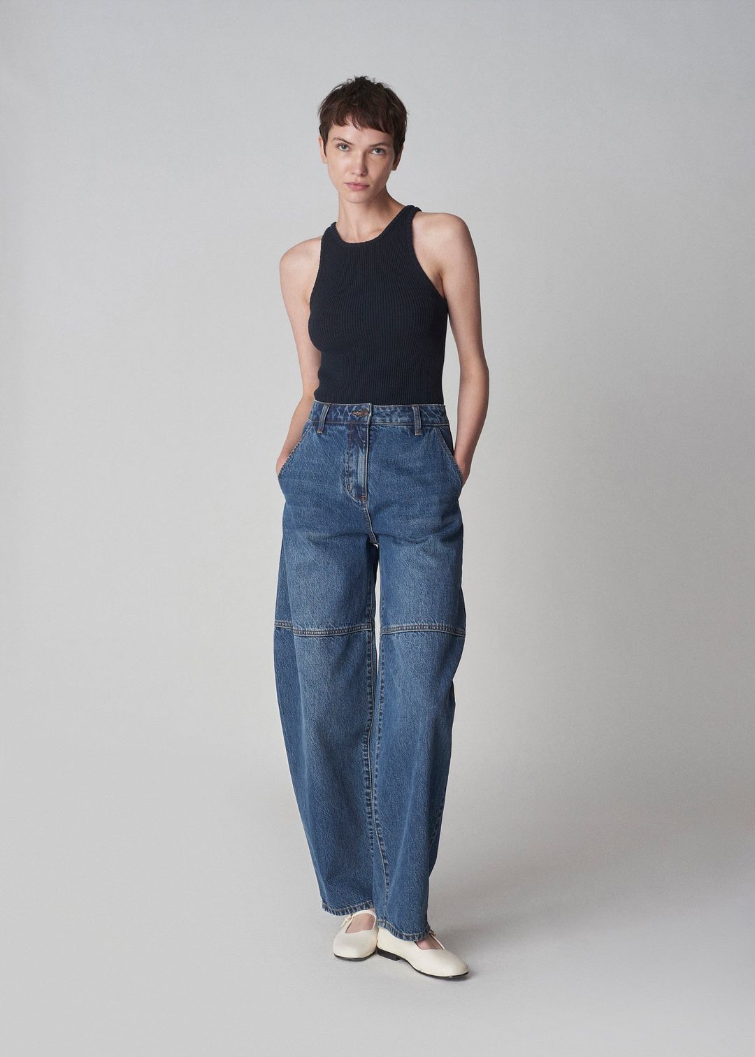 High Waist Balloon Pant in Denim - Indigo