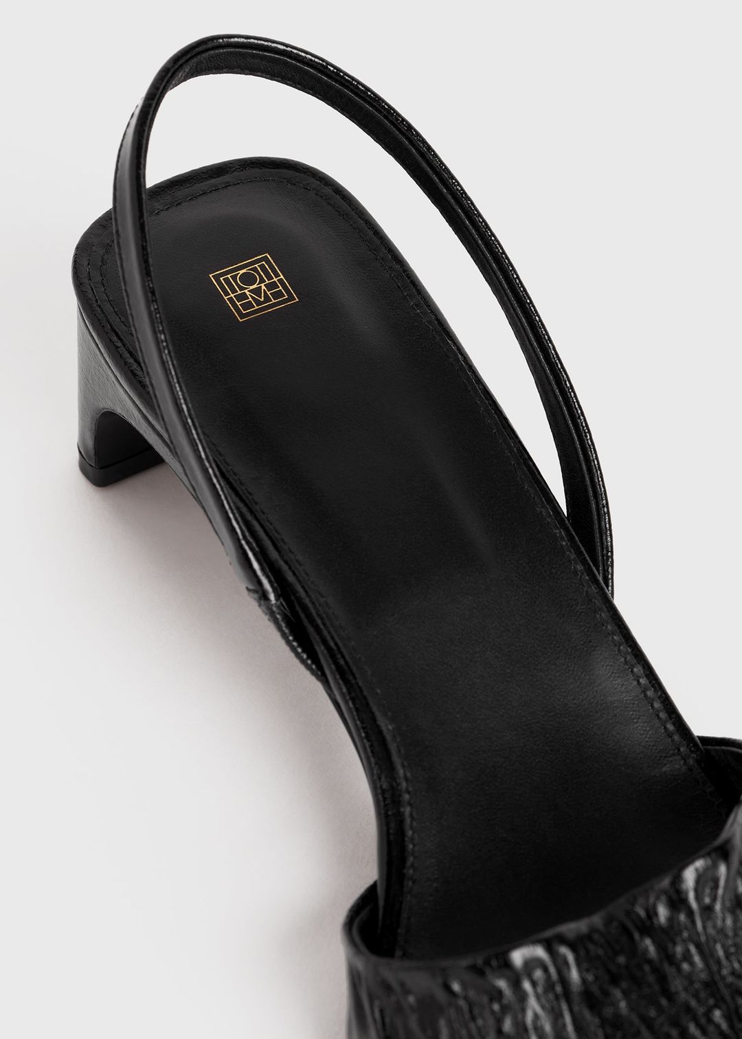 The Gathered Scoop-Heel Sandal black #4