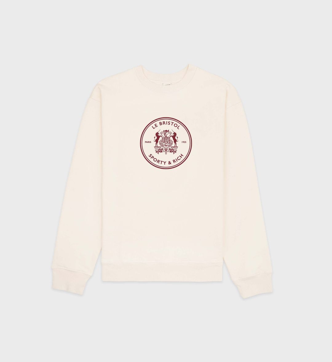 Bristol Crest Crewneck - Cream/Merlot