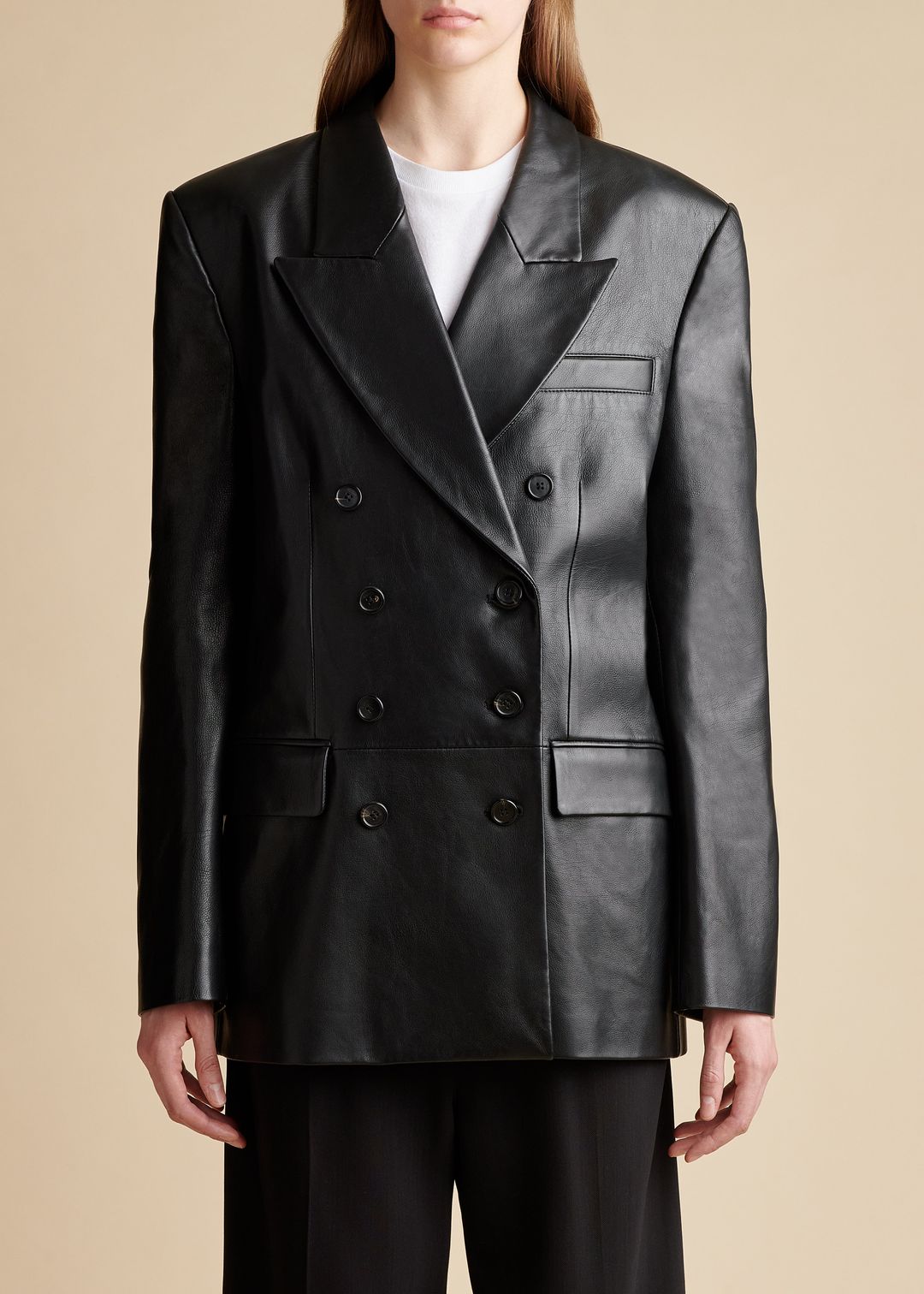 The Tanner Blazer in Black Leather