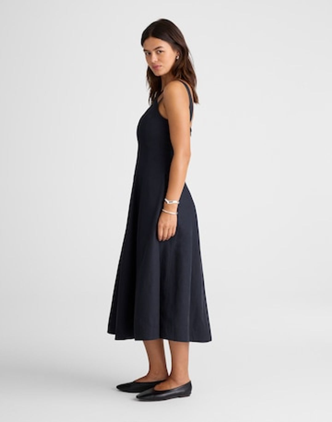 seamed squareneck midi dress #3