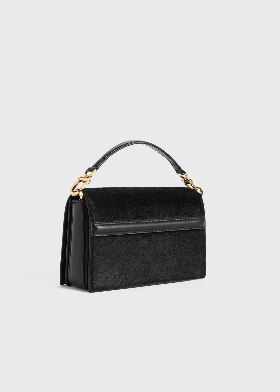 Mini T-flap pony hair bag black #9