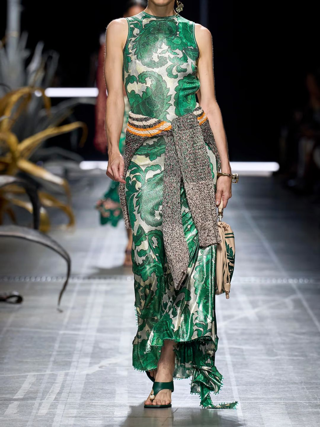 Etro Maxi Paisley Printed Laminated Jersey Dress #4