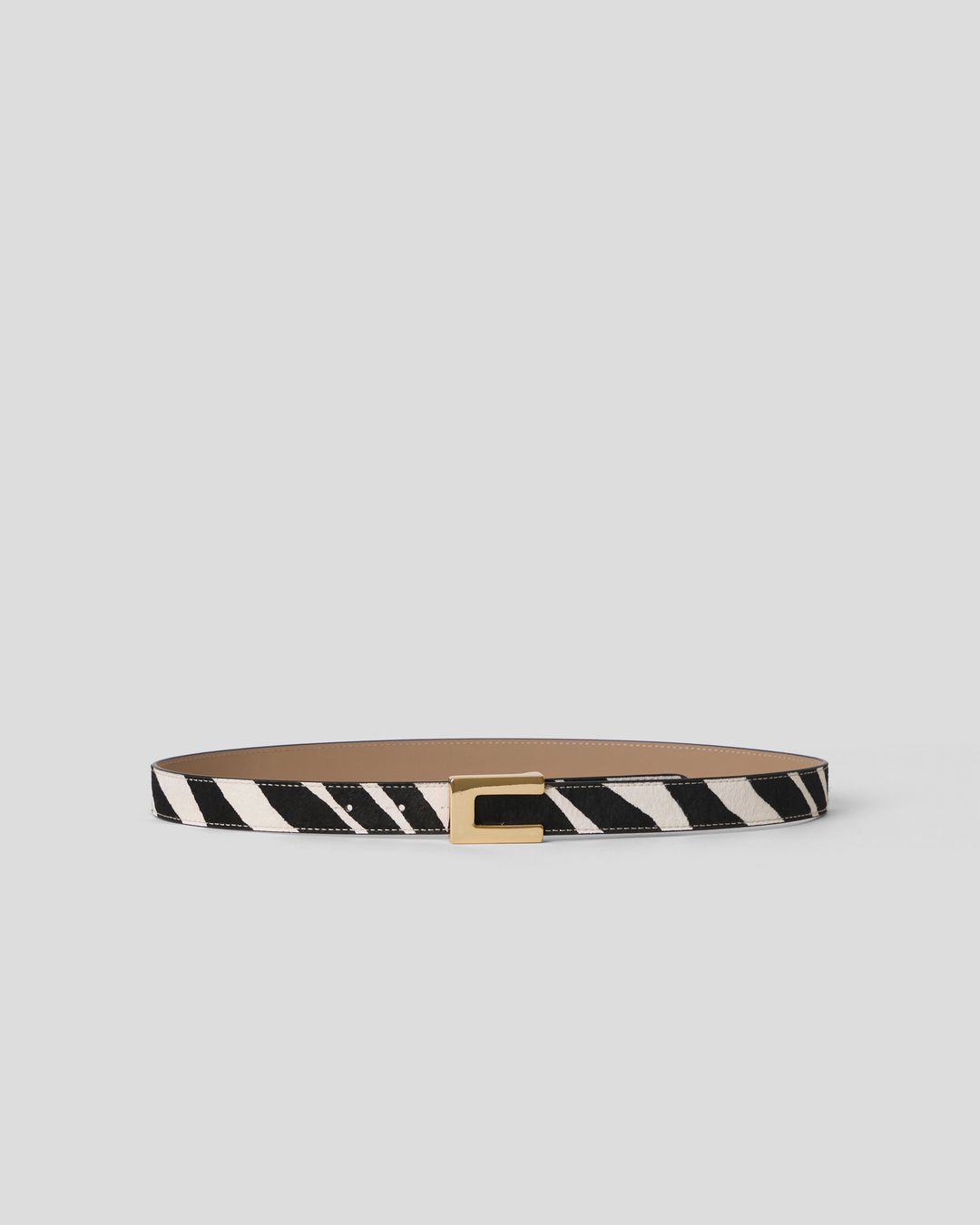 NATE CALF-HAIR LEATHER BELT