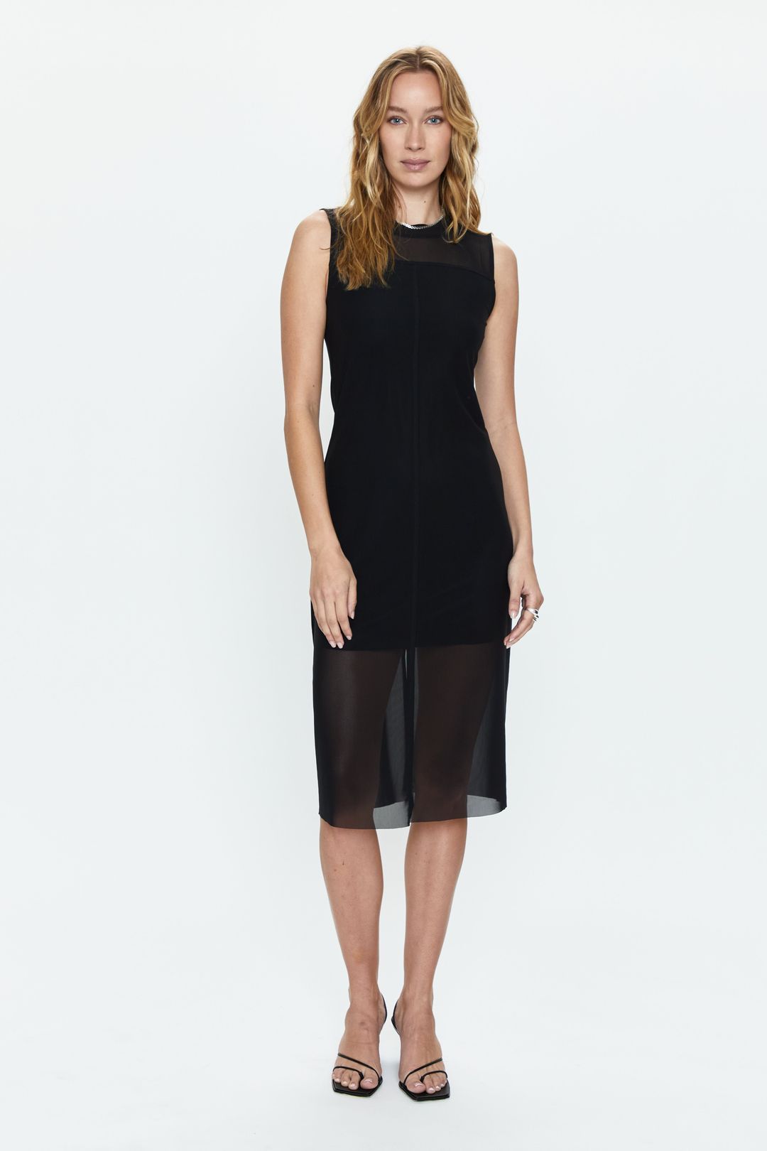 June Sleeveless Midi Dress - Noir