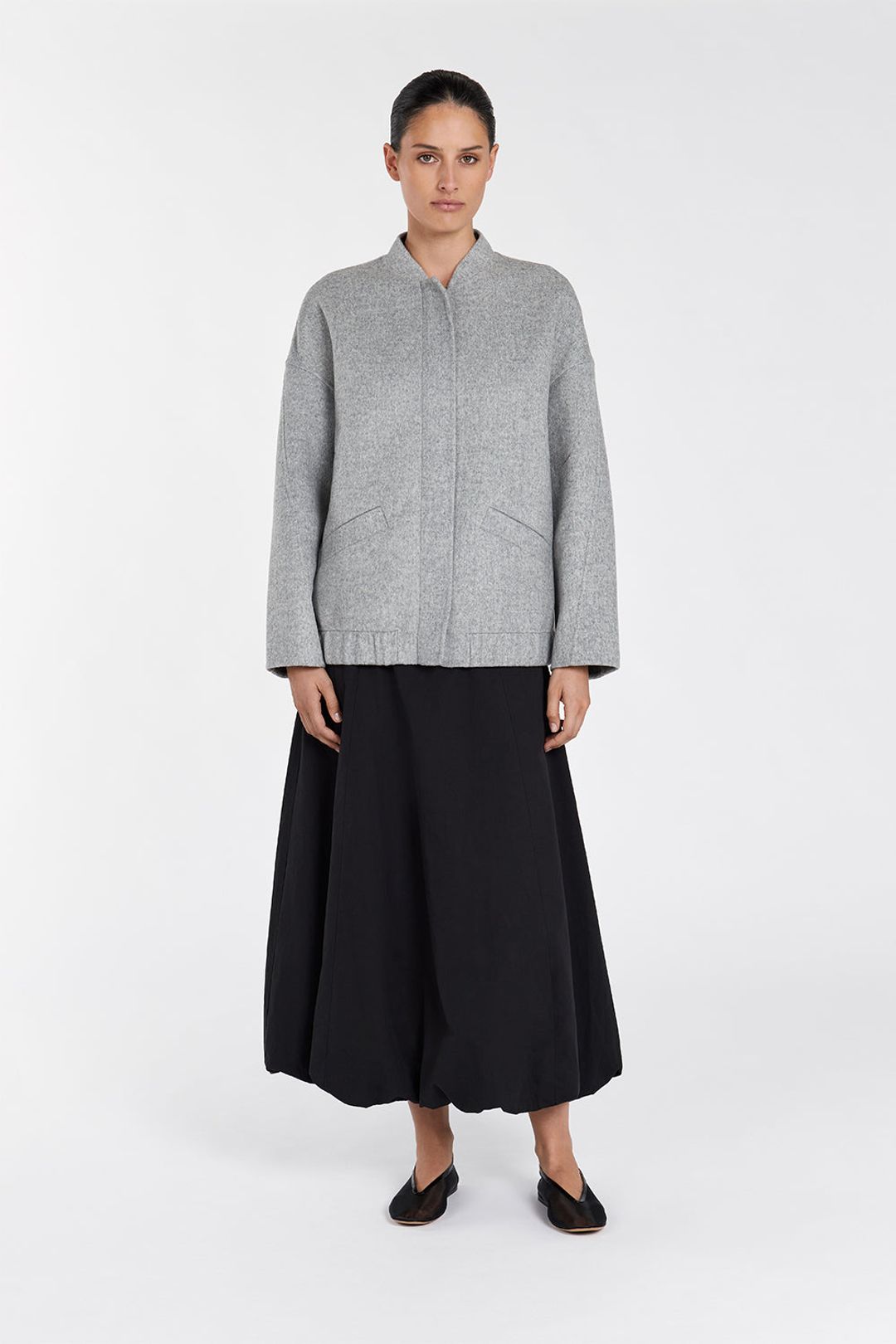 JERI SILVER WOOL BOMBER JACKET #8