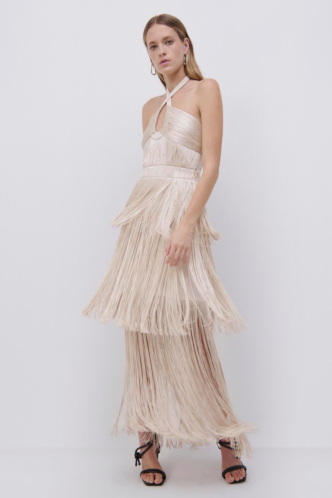 Baldwin Draped Fringe Maxi Dress #2
