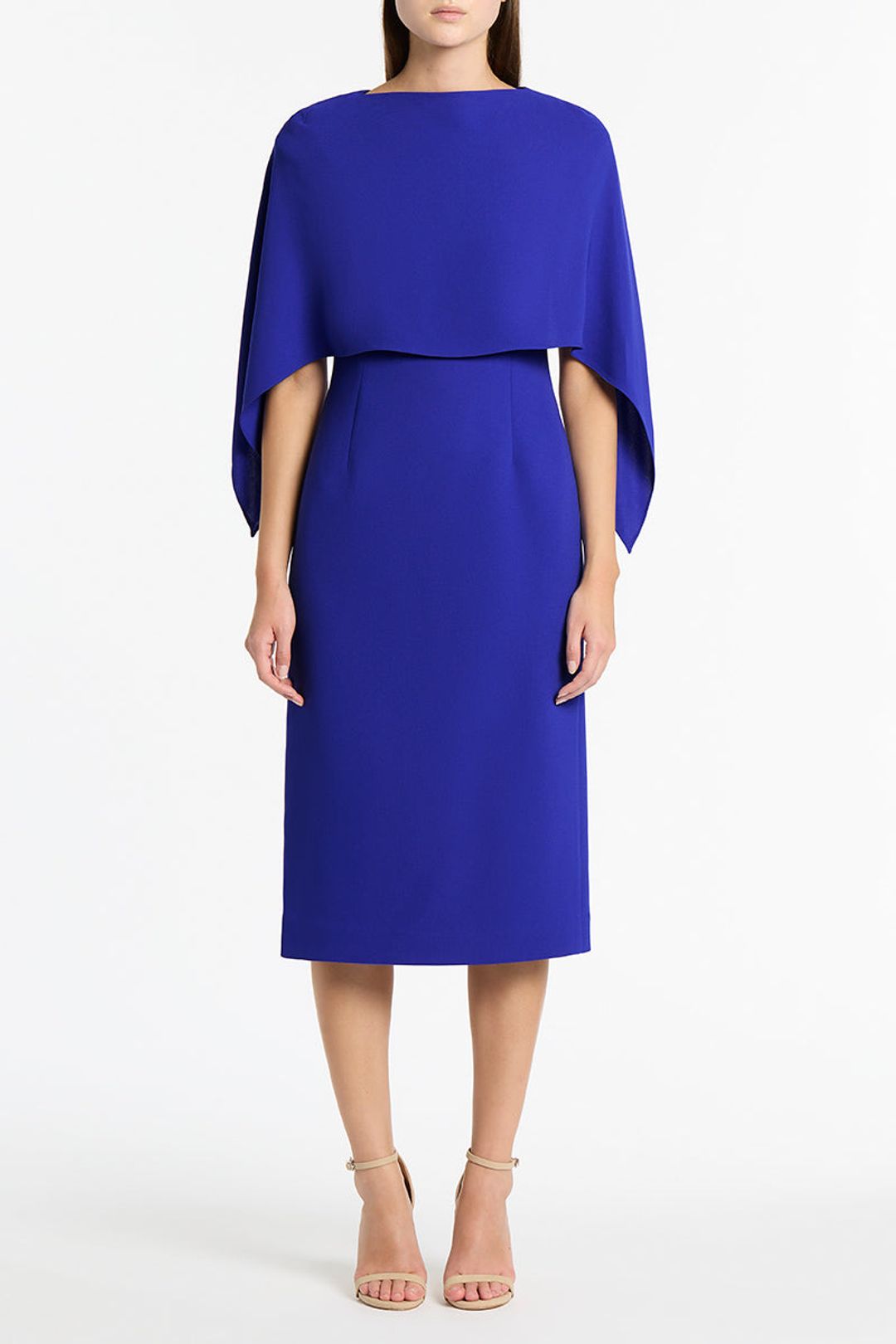 VIOLET CREPE DRAPE FRONT DRESS