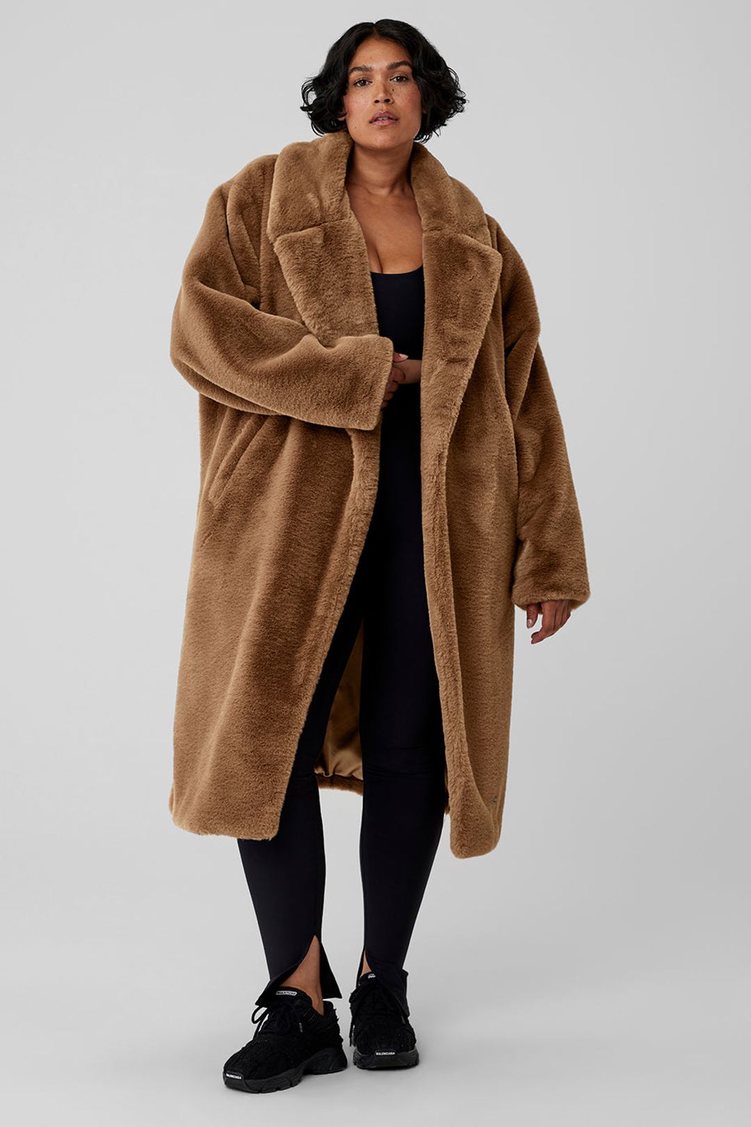 Oversized Faux Fur Trench - Toasted Almond #10
