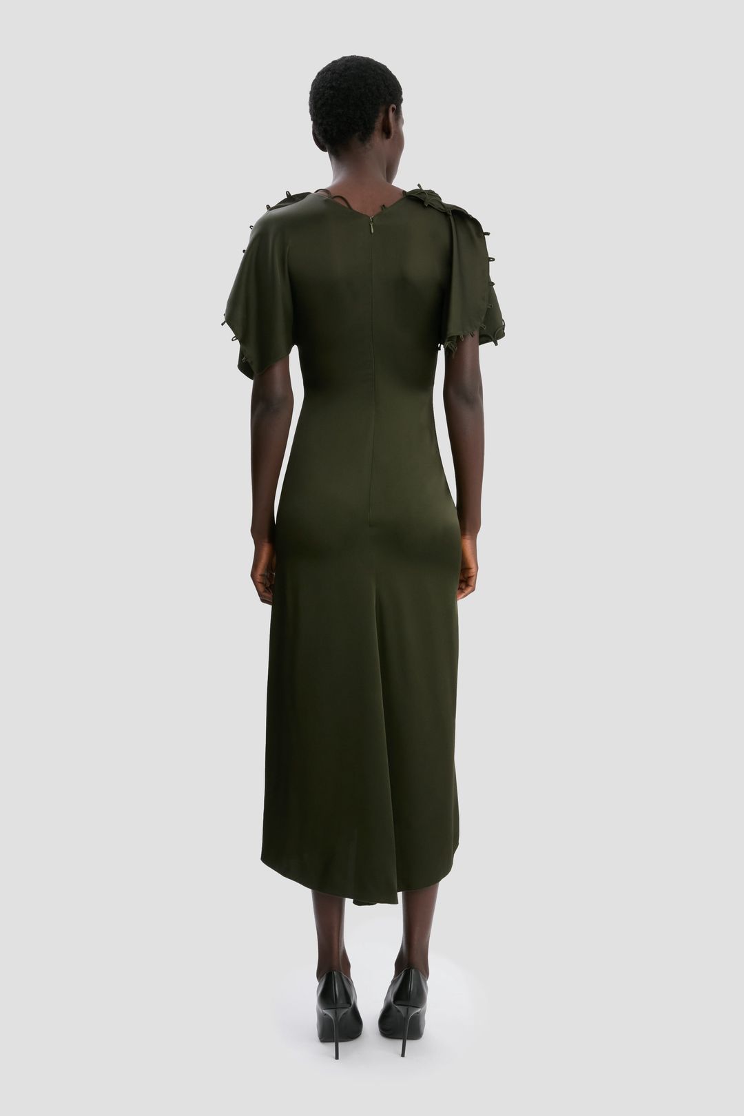 Eve Midi Dress In Dark Olive #4