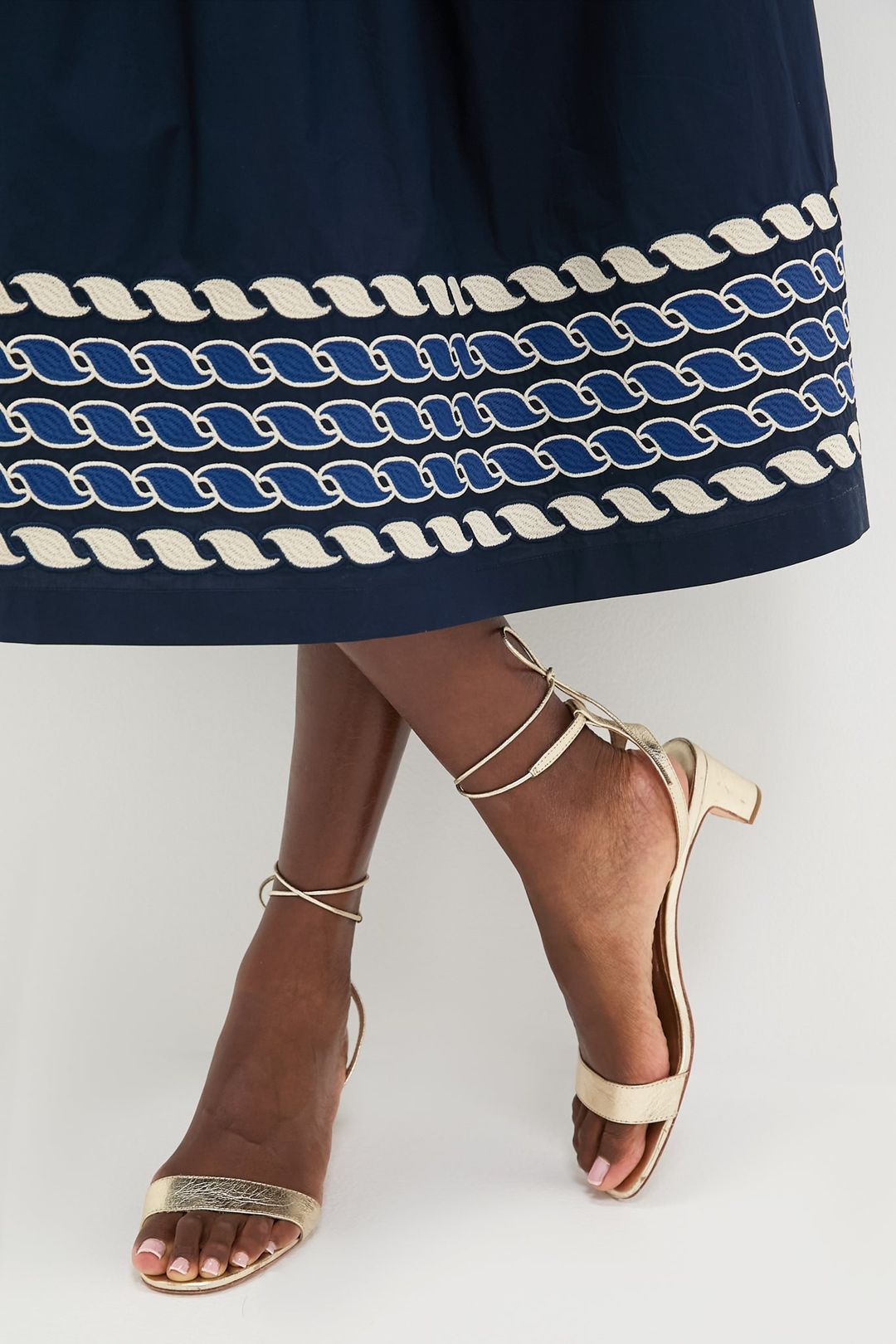 Navy High Tide Embroidered Stripe Gabriella Dress #5
