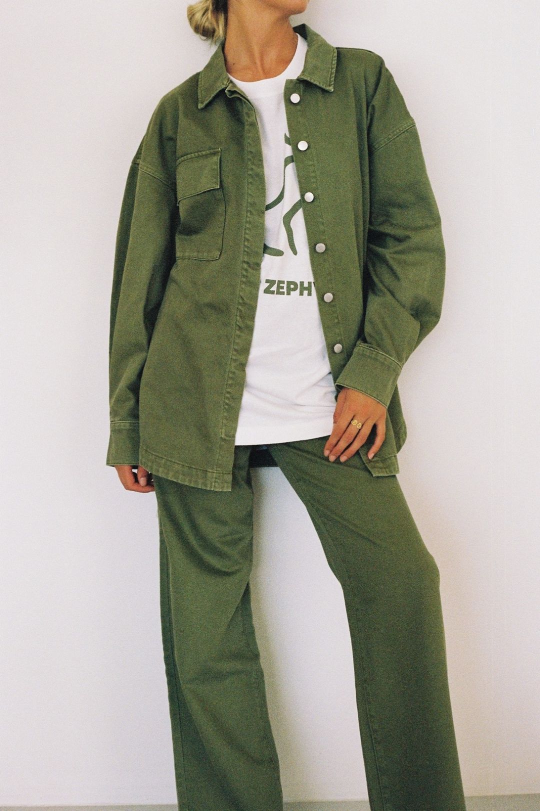 Recycled Cotton Jacket - Khaki #8