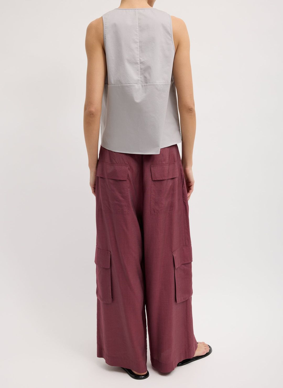 Garment Dyed Silky Cotton Tie Front Top #8