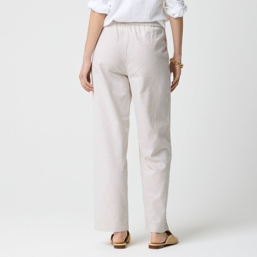 slim wide leg linen drawstring pant - st #4