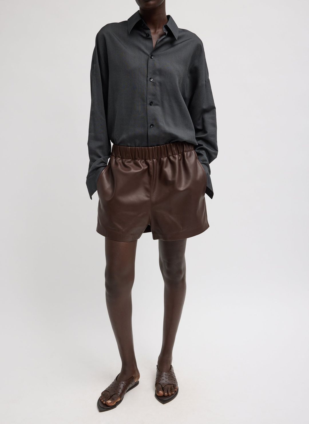 Leather Pull On Short