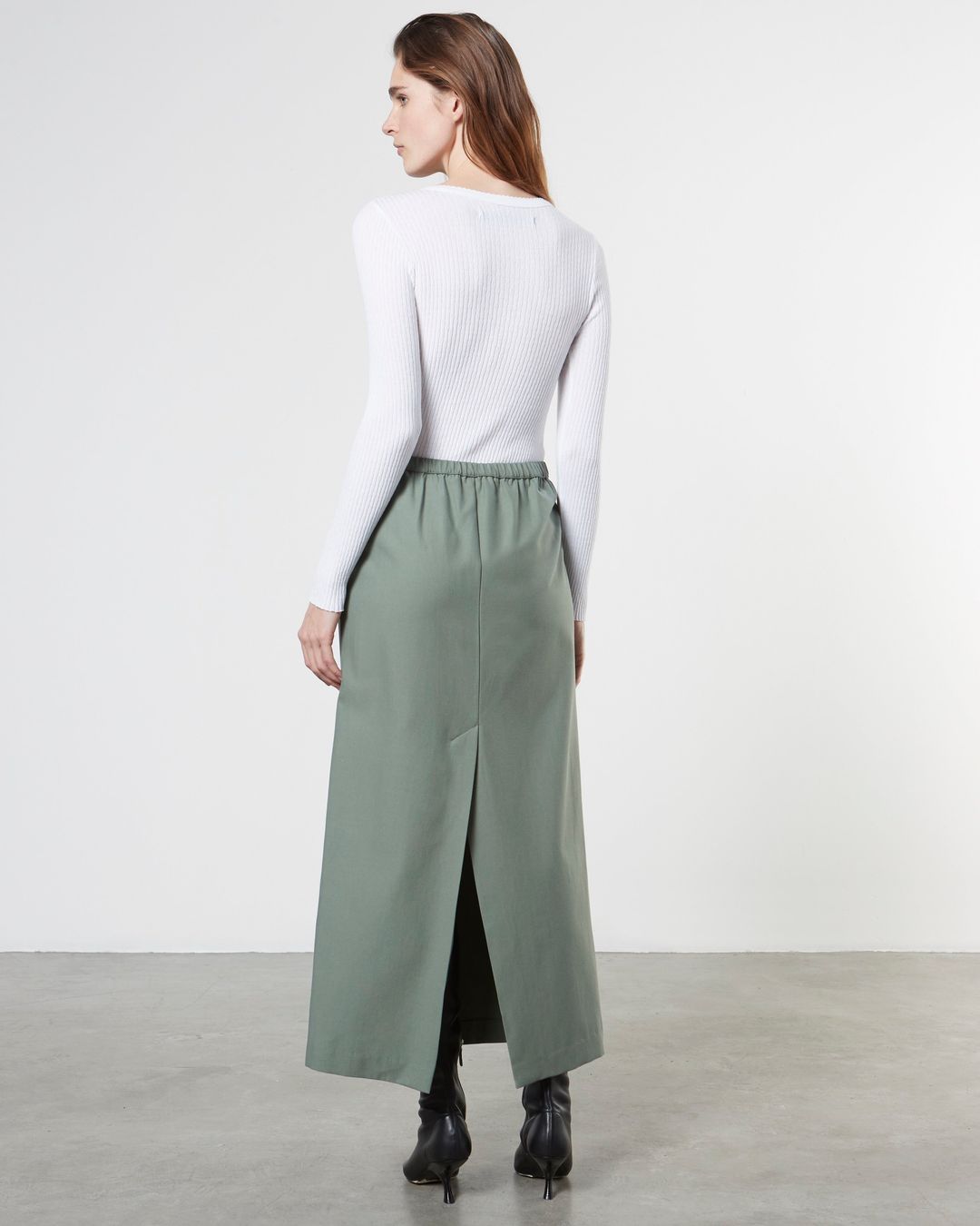 Scalloped L/S Crew | White #3