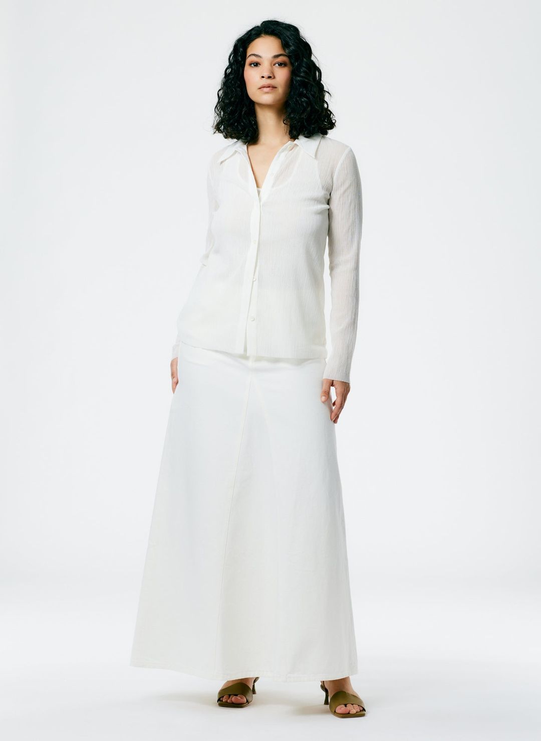 Crepe Gauze Long Sleeve Lean Shirt #2