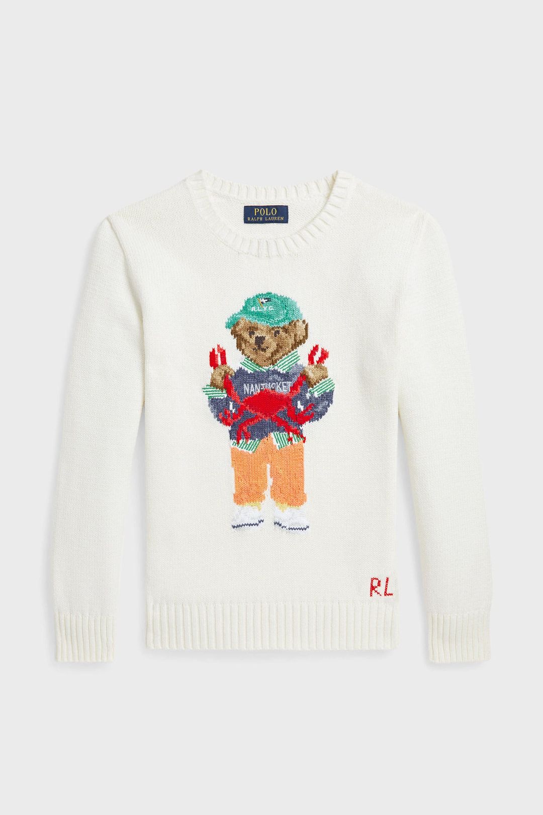 Boys Long-Sleeve Cotton Novelty Crab Bear Graphic Sweater #3