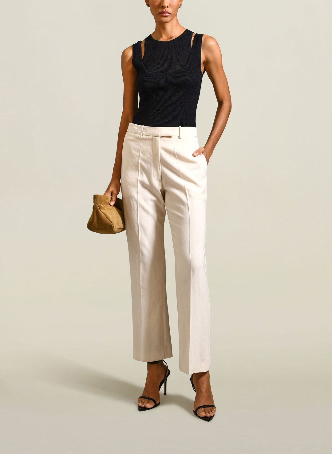 Nora Trouser in Wheat Summer Suiting