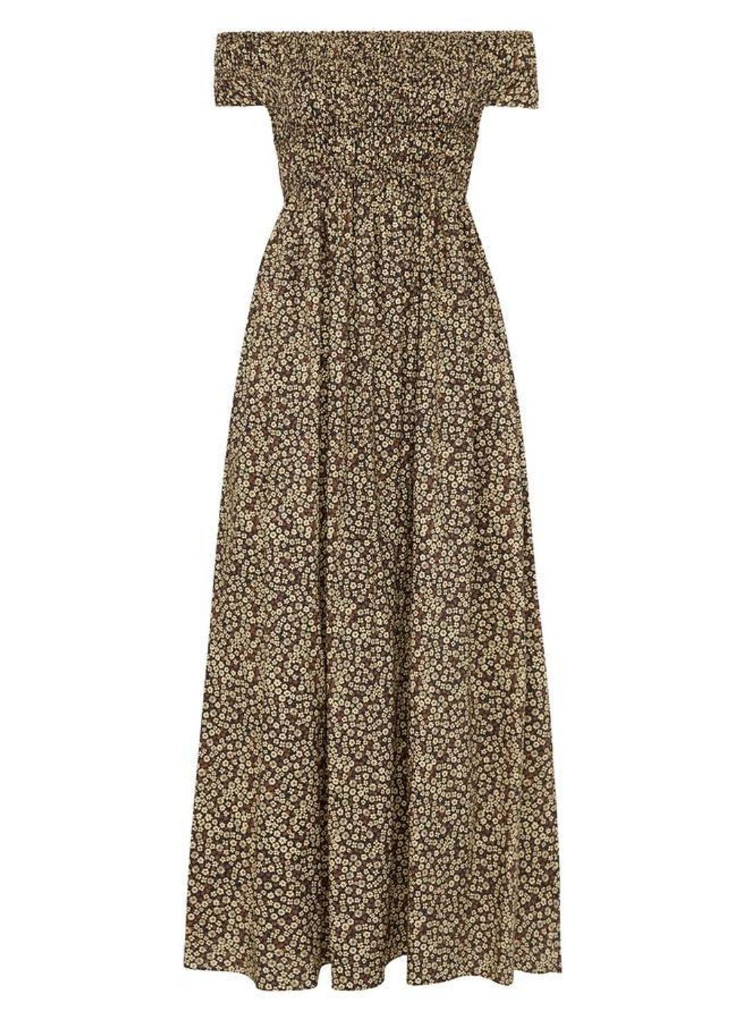Shirred Off The Shoulder Dress