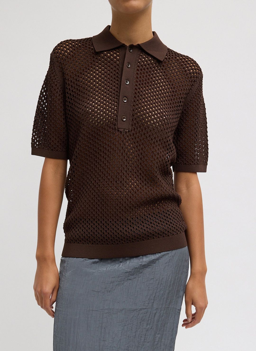 Crochet Netting Slim Polo