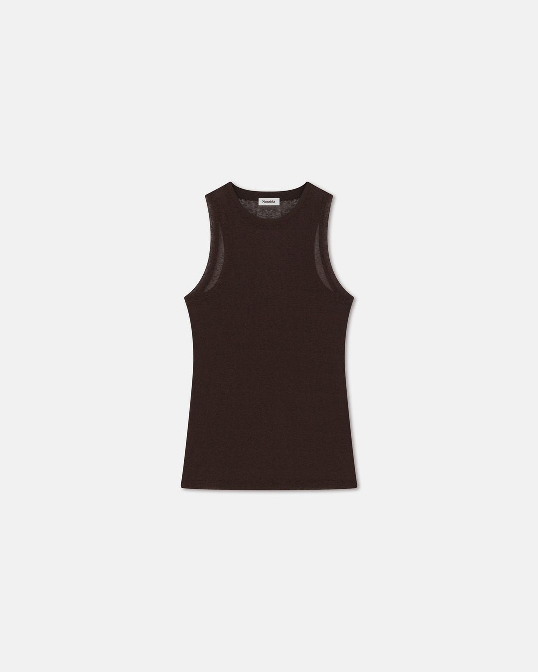 Anneke - Mesh-Jersey Tank Top - Nutmeg