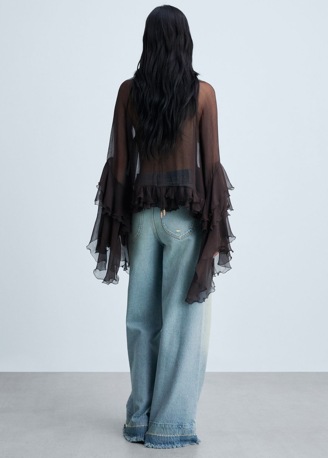 Chiffon crop blouse with ruffles #3