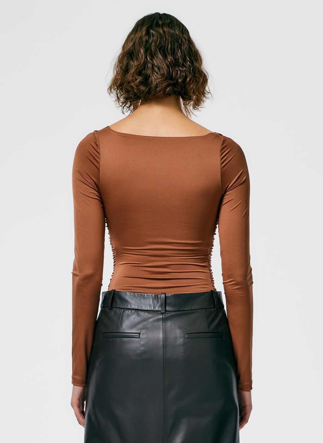 Stretch Shirred Long Sleeve Bodysuit #4