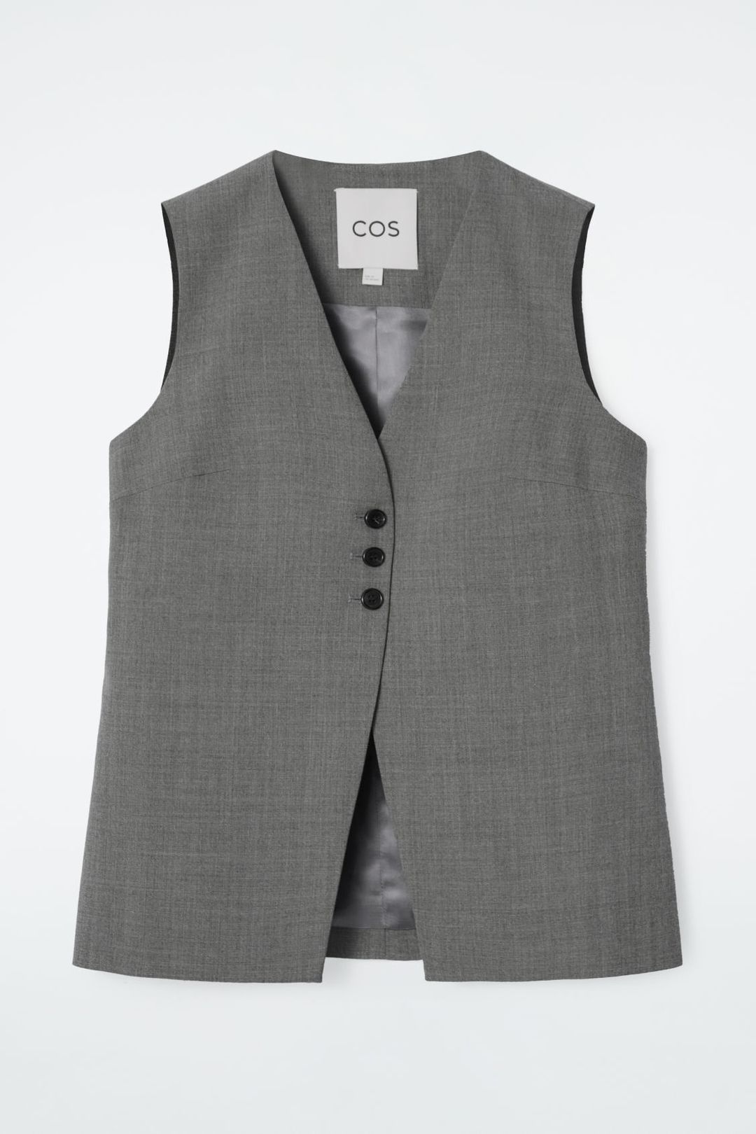 LONGLINE TAILORED TWILL VEST #6
