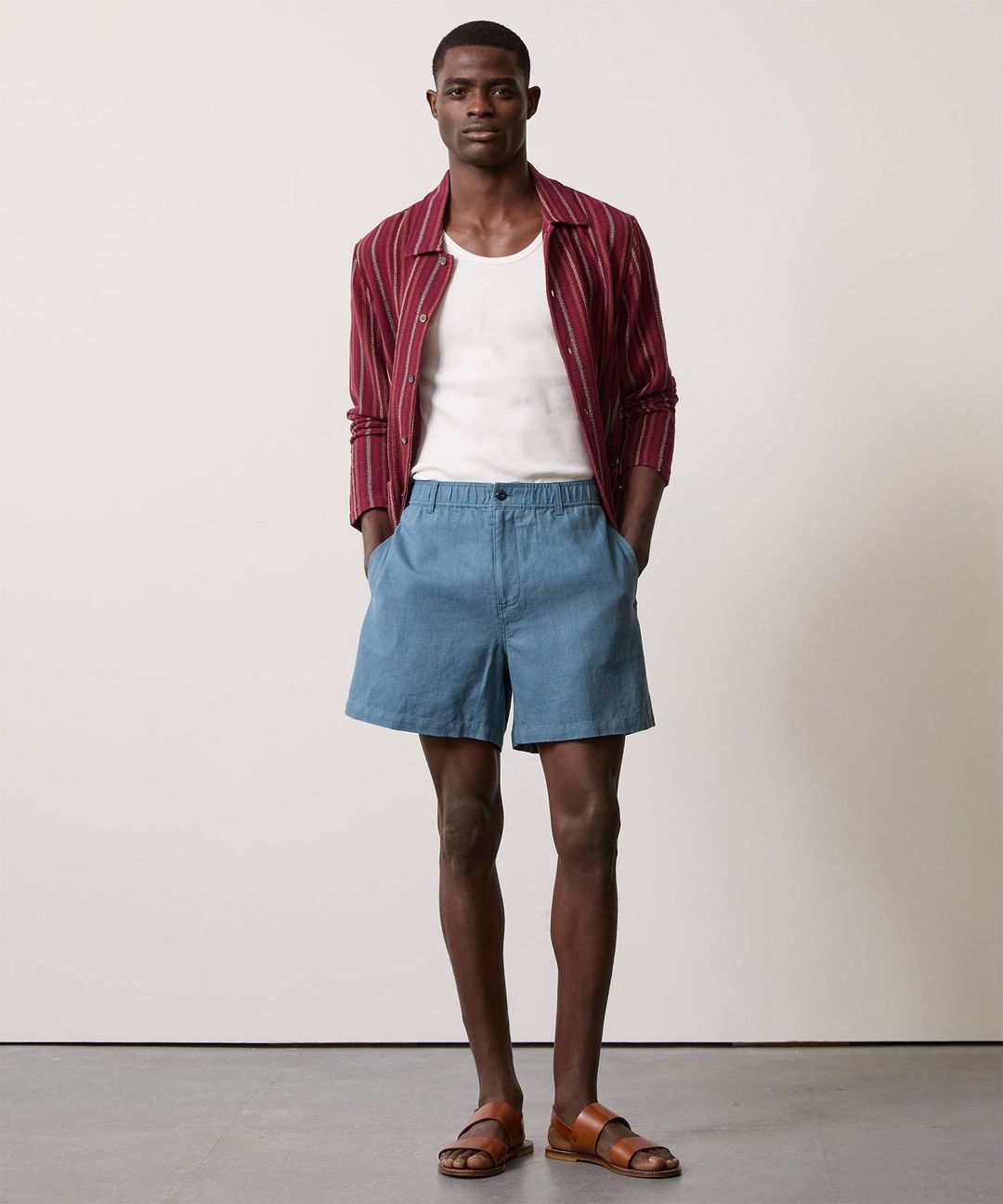 5" Linen Beachcomber Short in Bondi Blue #3